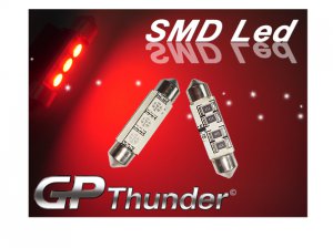 GP Thunder No Error 1036 6418 6423 Canbus SMD 5050 LED Festoon Light Bulbs Red