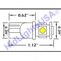 194 GP Thunder 168 2825 T10 5050 SMD 5LED Super Green tag Light Bulbs