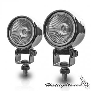 2" Round Universal Metal Driving Fog Lights with JDM Design - Clear
