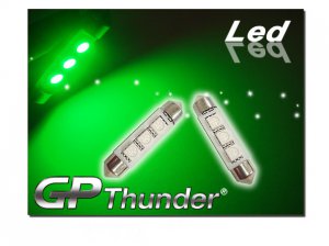 GP Thunder No Error 1039 6418 6423 Green Canbus SMD 5050 LED Festoon Light Bulbs