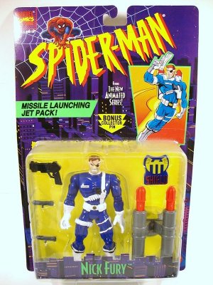 SPIDER-MAN ANIMATED SERIES NICK FURY ACTION FIGURE 1995 TOYBIZ SPIDERMAN