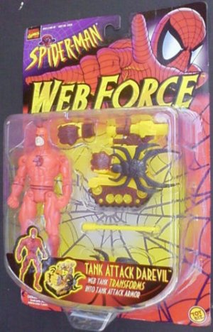 SPIDER-MAN WEB FORCE TANK ATTACK DAREDEVIL ACTION FIGURE 1997 TOYBIZ SPIDERMAN