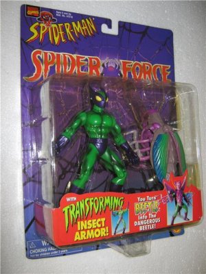 SPIDER-MAN SPIDER FORCE BEETLE ACTION FIGURE 1997 TOYBIZ SPIDERMAN