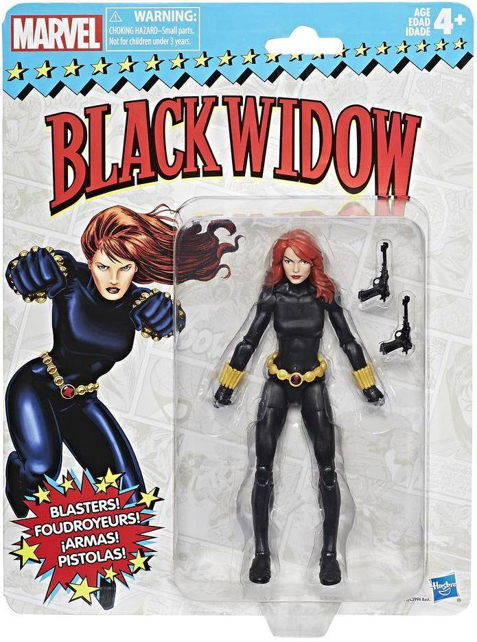 MARVEL LEGENDS VINTAGE SERIES BLACK WIDOW 6 INCH ACTION FIGURE 2017 RETRO CARD PACKAGING AVENGERS