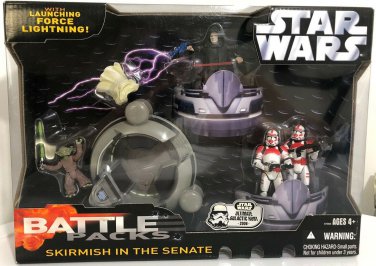 STAR WARS HASBRO BATTLE PACKS SKIRMISH IN THE Senate Yoda Darth Sidius Trooper 