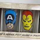 MARVEL COMICS COLLECTOR'S SERIES PINT GLASS 4-PACK CAPTAIN AMERICA IRON MAN SPIDER-MAN HULK ICUP NEW MARVEL COMICS COLLECTOR'S SERIES PINT GLASS 4-PACK CAPTAIN AMERICA IRON MAN SPIDER-MAN HULK ICUP NEW