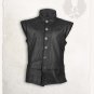MYTHOLON PRE-OWNED BLACK TILLY LEATHER DOUBLET UNISEX SIZE LARGE MEDIEVAL RENAISSANCE REN LARP WEAR