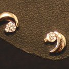 Silver Moon Earrings with CZ