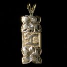 14kt Gold Hawaiian Initial and Plumeria Flower Pendant