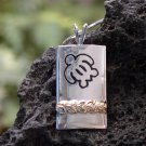 Silver and gold Hawaiian Honu (turtle) and maile vine pendant