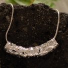 Silver Hawaiian Plumeria Slider Bead Pendant with chain