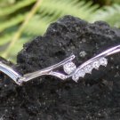 Silver CZ stone link bracelet