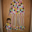 Girls handmade capri outfit 6yrs-10yrs with matching 18in doll outfit