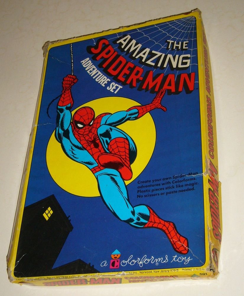 1978 Vintage SPIDERMAN COLORFORMS Missing Stickers Worn USED good for parts