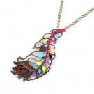 Abstract Peacock Feather Necklace