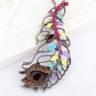 Abstract Peacock Feather Necklace