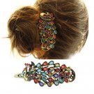 Colorful Rhinestone Peacock Hair Clip
