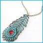 Retro Style Peacock Feather Necklace