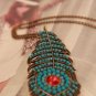 Retro Style Peacock Feather Necklace