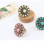 Antique Look Daisy Flower Ring in Pink
