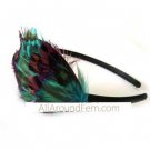 Flapper Feather Headband in Turquoise & Purple