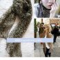 Leopard Print Chiffon Scarf in Coffee Brown