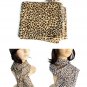 Leopard Print Chiffon Scarf in Coffee Brown