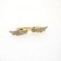 Angel Wing Ring in Gold with Rhinestone