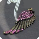 Pegasus Wing Necklace in Burnish Bronze & Purple