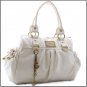 Faux Patent Leather Designer Inspired White Handbag