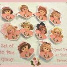 10 Mini "Ginny" Doll  Pins P16
