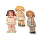 3 Vintage Style Paperdoll Thread/Ribbon/L​ace Keeper A4