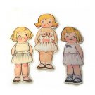 3 Vintage Style Paperdoll Thread/Ribbon/L​ace Keeper A5