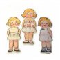 3 Vintage Style Paperdoll Thread/Ribbon/L​ace Keeper A5