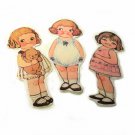 3 Vintage Style Paperdoll Thread/Ribbon/L​ace Keeper A7