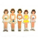 5 Vintage Style Paperdoll Thread/Ribbon/Lace Keeper A8