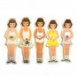 5 Vintage Style Paperdoll Thread/Ribbon/Lace Keeper A8