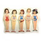 5 Vintage Style Paperdoll Thread/Ribbon/Lace Keeper A9