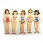 5 Vintage Style Paperdoll Thread/Ribbon/Lace Keeper A9