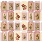 32 Shabby Cottage Rose Pink Tags S36B
