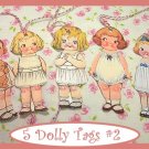 Dolly Dingle Tag Set Vintage Retro Style 5 Pc #2
