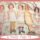 Vintage Style Paper Doll Tag Set Vintage Retro Style 5 Pc #3