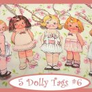 Dolly Dingle Tag Set Vintage Retro Style 5 Pc #6