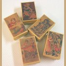 5 Wee Doll Boxes/Lids #V3  Antique Style Doll Boxes