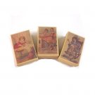 3 Wee Doll Boxes/Lids #V6  Antique Style Doll Boxes