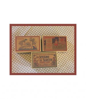 3 Wee Bleuette Boxes #B1  Antique Style  Boxes