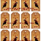 12 Vintage Primitive Criow Santa  Tags #6