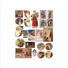 Vintage Christmas Sticker Sheet Uncut 8.5x11" #S70