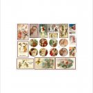 Vintage Christmas Sticker Sheet Uncut 8.5x11" #S71