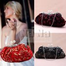 NEW Pearl + Rose Evening Purse Bride bag Tote Clutch Wedding Purse Gift SIL004